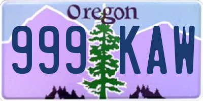 OR license plate 999KAW