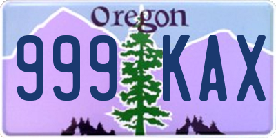 OR license plate 999KAX