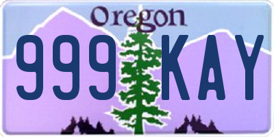 OR license plate 999KAY