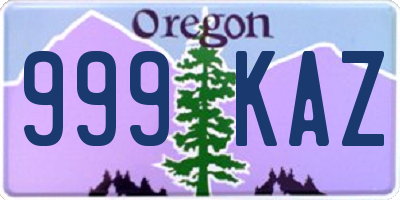 OR license plate 999KAZ