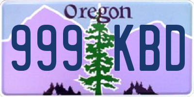 OR license plate 999KBD