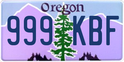 OR license plate 999KBF