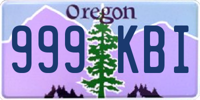 OR license plate 999KBI