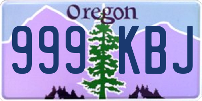 OR license plate 999KBJ