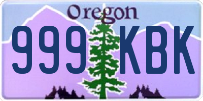 OR license plate 999KBK