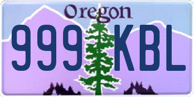 OR license plate 999KBL