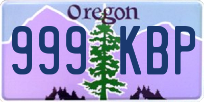 OR license plate 999KBP