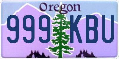 OR license plate 999KBU