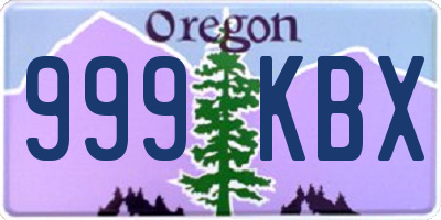 OR license plate 999KBX