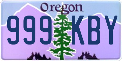 OR license plate 999KBY