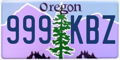 OR license plate 999KBZ