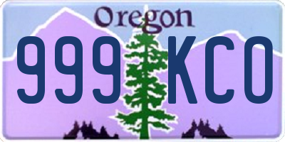 OR license plate 999KCO