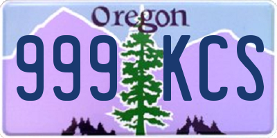 OR license plate 999KCS