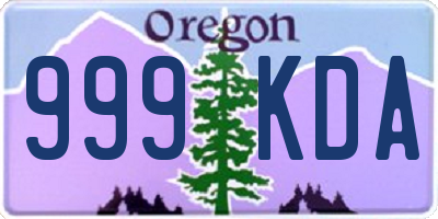 OR license plate 999KDA