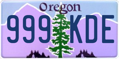 OR license plate 999KDE