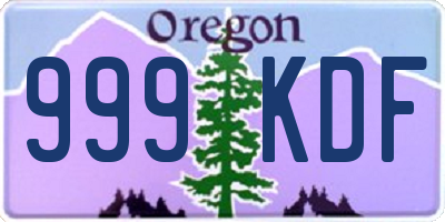 OR license plate 999KDF