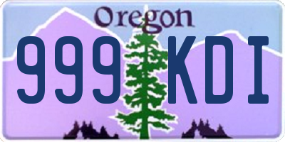 OR license plate 999KDI