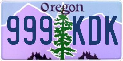 OR license plate 999KDK