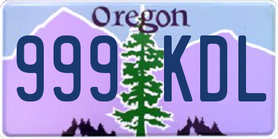 OR license plate 999KDL