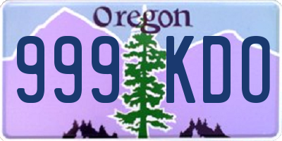 OR license plate 999KDO