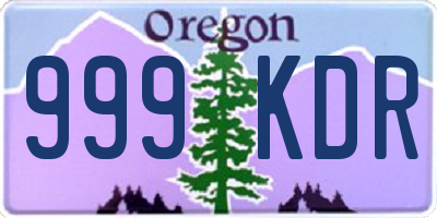 OR license plate 999KDR