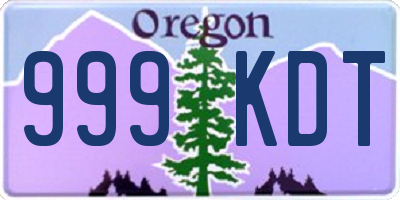 OR license plate 999KDT