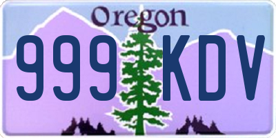 OR license plate 999KDV