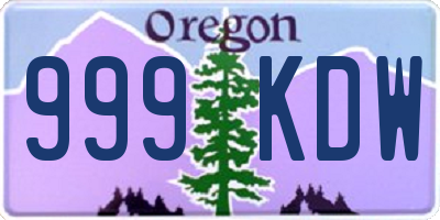 OR license plate 999KDW