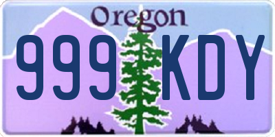 OR license plate 999KDY