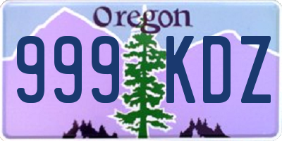 OR license plate 999KDZ