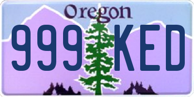 OR license plate 999KED