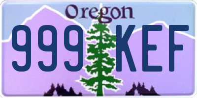 OR license plate 999KEF