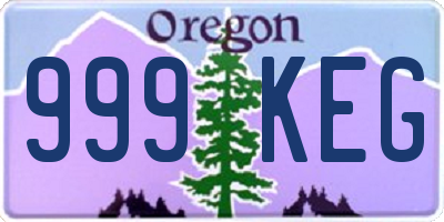 OR license plate 999KEG