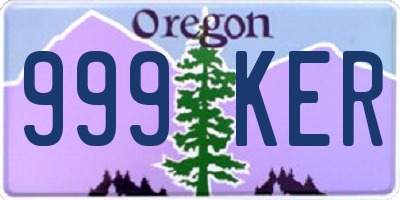 OR license plate 999KER