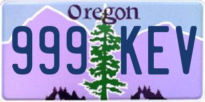 OR license plate 999KEV