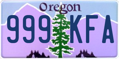 OR license plate 999KFA