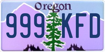 OR license plate 999KFD