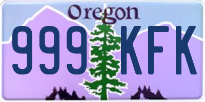 OR license plate 999KFK