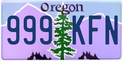 OR license plate 999KFN