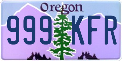 OR license plate 999KFR