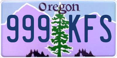 OR license plate 999KFS