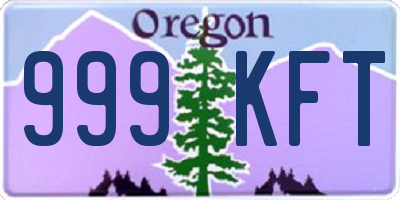 OR license plate 999KFT