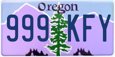 OR license plate 999KFY