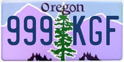 OR license plate 999KGF