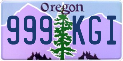 OR license plate 999KGI