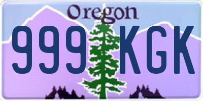 OR license plate 999KGK