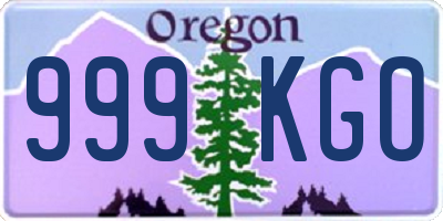 OR license plate 999KGO