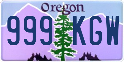 OR license plate 999KGW