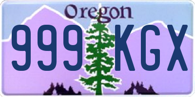 OR license plate 999KGX