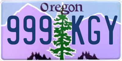 OR license plate 999KGY